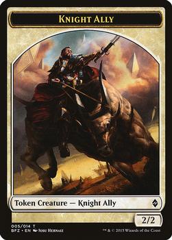 2015 Magic the Gathering Battle For Zendikar - Tokens #005/014 Knight Ally Front