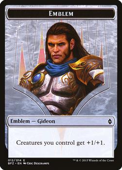 2015 Magic the Gathering Battle For Zendikar - Tokens #012/014 Emblem – Gideon, Ally of Zendikar Front