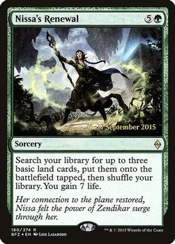 2015 Magic the Gathering Battle For Zendikar - Prerelease Promos #180 Nissa's Renewal Front