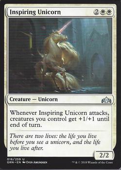2018 Magic the Gathering Guilds of Ravnica #016 Inspiring Unicorn Front
