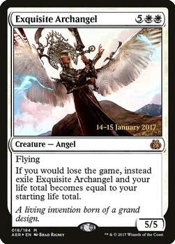 2017 Magic the Gathering Aether Revolt - Prerelease Promos #18 Exquisite Archangel Front