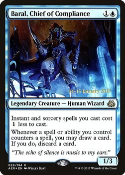 2017 Magic the Gathering Aether Revolt - Prerelease Promos #28 Baral, Chief of Compliance Front