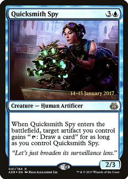 2017 Magic the Gathering Aether Revolt - Prerelease Promos #41 Quicksmith Spy Front