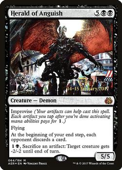 2017 Magic the Gathering Aether Revolt - Prerelease Promos #64 Herald of Anguish Front
