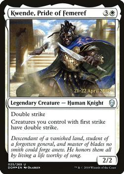 2018 Magic the Gathering Dominaria - Prerelease Promos #025 Kwende, Pride of Femeref Front