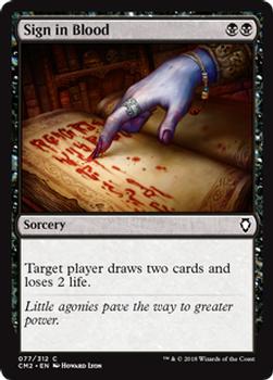 2018 Magic the Gathering Commander Anthology Volume II #77 Sign in Blood Front