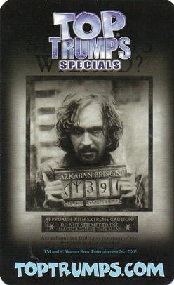 2005 Top Trumps Specials Harry Potter and the Prisoner of Azkaban #NNO Argus Filch Back