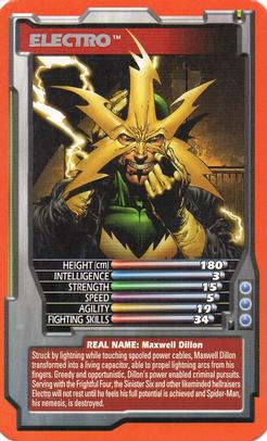 2005 Top Trumps Specials Marvel Comic Heroes 3 #NNO Electro Front