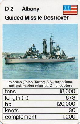 1978-79 Ace Trumps Warships #D2 Albany Front