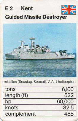 1978-79 Ace Trumps Warships #E2 Kent Front
