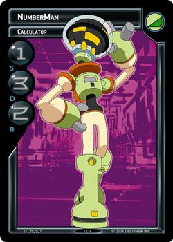 2004 Decipher Mega Man Power Up #1C4 NumberMan, Calculator Front