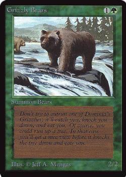 1993 Magic the Gathering Collectors’ Edition #NNO Grizzly Bears Front