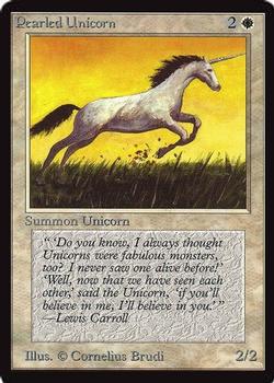 1993 Magic the Gathering Collectors’ Edition #NNO Pearled Unicorn Front