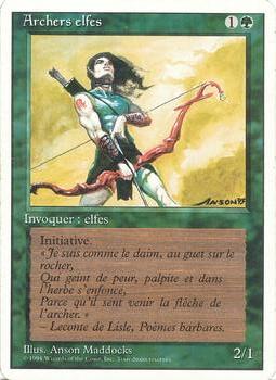 1994 Magic the Gathering Revised Edition French #NNO Archers elfes Front