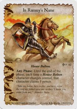 2010 FFG A Game of Thrones LCG: Brotherhood without Banners - A Song of Silence #62 In Ramsay's Name Front