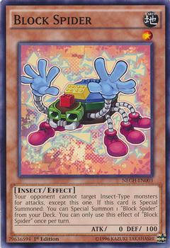 2014 Yu-Gi-Oh! The New Challengers 1st Edition #NECH-EN003 Block Spider Front