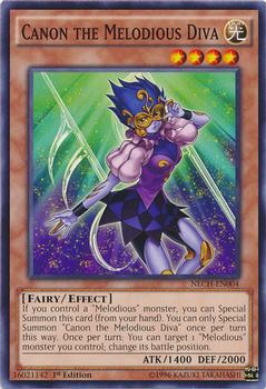 2014 Yu-Gi-Oh! The New Challengers 1st Edition #NECH-EN004 Canon the Melodious Diva Front