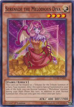 2014 Yu-Gi-Oh! The New Challengers 1st Edition #NECH-EN005 Serenade the Melodious Diva Front