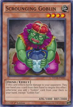 2014 Yu-Gi-Oh! The New Challengers 1st Edition #NECH-EN044 Scrounging Goblin Front