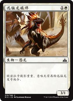 2018 Magic the Gathering Rivals of Ixalan Chinese Simplified #19 迅猛龙旅伴 Front