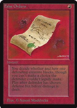 1993 Magic the Gathering International Collectors' Edition #NNO False Orders Front