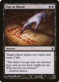 2010 Magic the Gathering Archenemy #25 Sign in Blood Front