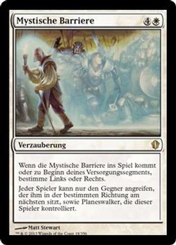 2013 Magic the Gathering Commander 2013 German #18 Mystische Barriere Front