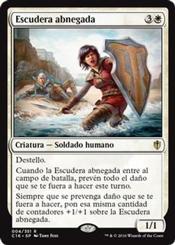2016 Magic the Gathering Commander Spanish #4 Escudera abnegada Front