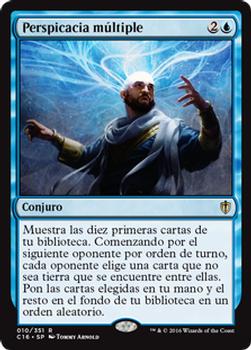 2016 Magic the Gathering Commander Spanish #10 Perspicacia múltiple Front