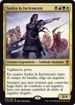 2016 Magic the Gathering Commander Spanish #41 Saskia la Inclemente Front