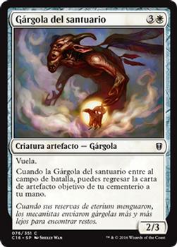 2016 Magic the Gathering Commander Spanish #76 Gárgola del santuario Front