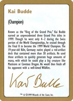 1999 Magic the Gathering World Championship Decks 1999 #NNO Kai Budde Bio Front