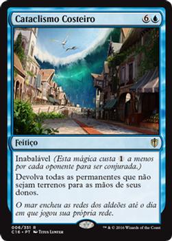2016 Magic the Gathering Commander Portuguese #6 Cataclismo Costeiro Front