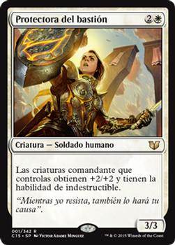 2015 Magic the Gathering Commander 2015 Spanish #1 Protectora del bastión Front