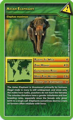 2007 Top Trumps Wildlife in Danger #NNO Asian Elephant Front