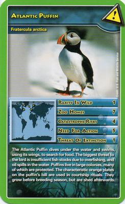 2007 Top Trumps Wildlife in Danger #NNO Atlantic Puffin Front