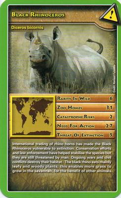 2007 Top Trumps Wildlife in Danger #NNO Black Rhinoceros Front