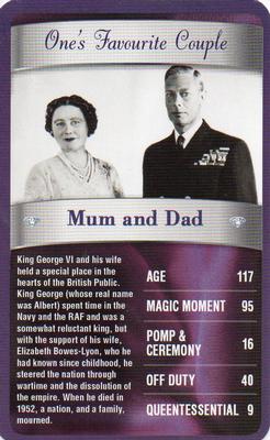 2012 Top Trumps The Diamond Jubilee One's Favourite Things #NNO Mum and Dad Front