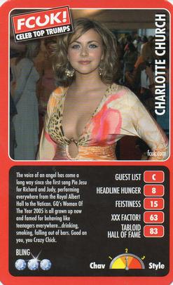 2005 Top Trumps Limited Editions FCUK! Celebs #NNO Charlotte Church Front