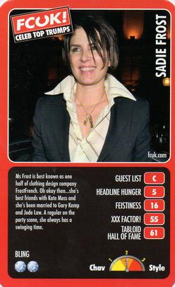 2005 Top Trumps Limited Editions FCUK! Celebs #NNO Sadie Frost Front