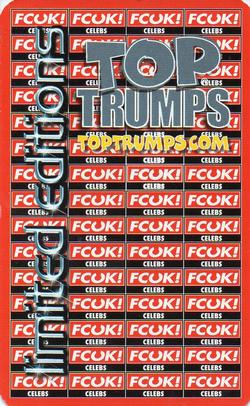 2005 Top Trumps Limited Editions FCUK! Celebs #NNO Tara Palmer-Tomkinson Back
