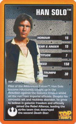 2015 Top Trumps Star Wars 30 Classic Characters #NNO Han Solo Front