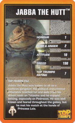2015 Top Trumps Star Wars 30 Classic Characters #NNO Jabba The Hutt Front