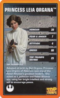 2015 Top Trumps Star Wars 30 Classic Characters #NNO Princess Leia Organa Front