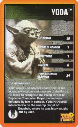 2015 Top Trumps Star Wars 30 Classic Characters #NNO Yoda Front
