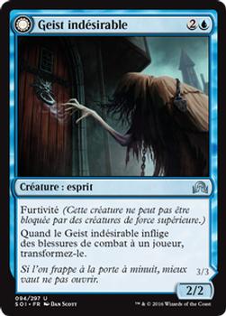 2016 Magic the Gathering Shadows over Innistrad French #94 Geist indésirable // Intrus sans entraves Front