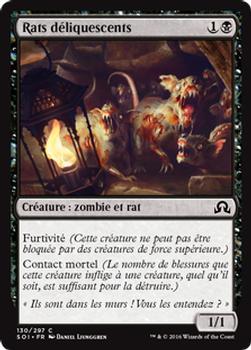 2016 Magic the Gathering Shadows over Innistrad French #130 Rats déliquescents Front