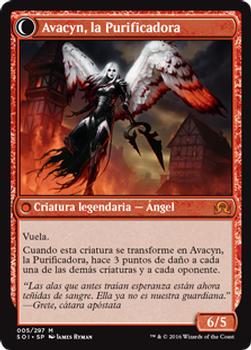 2016 Magic the Gathering Shadows over Innistrad Spanish #5 Arcángel Avacyn // Avacyn, la Purificadora Back