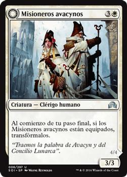 2016 Magic the Gathering Shadows over Innistrad Spanish #6 Misioneros avacynos // Inquisidores lunarcas Front
