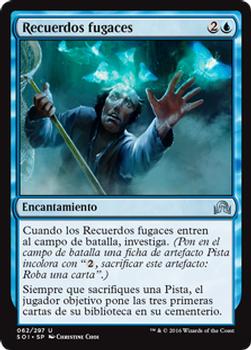 2016 Magic the Gathering Shadows over Innistrad Spanish #62 Recuerdos fugaces Front